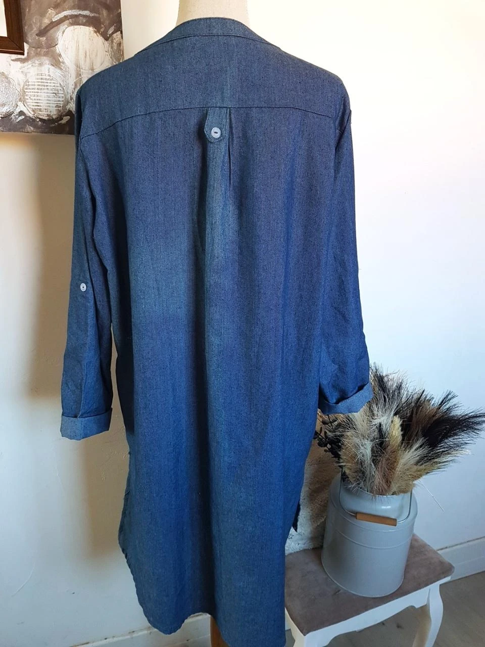 👗Tunic / Denim-effect babydoll dress – Size L (40) – photo 5